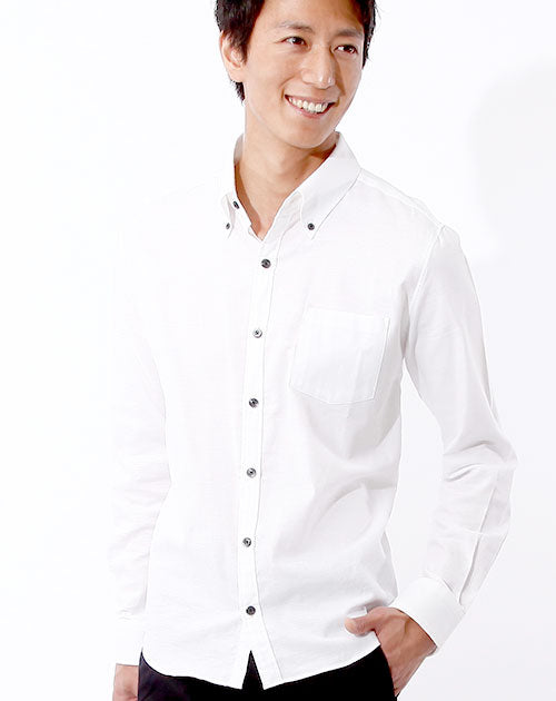 ファインクオリティオックスフォードボタンダウンカジュアル長袖スリムシャツ 日本製