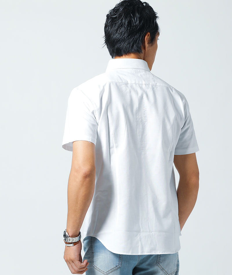 日本製オックスフォードボタンダウン半袖シャツ