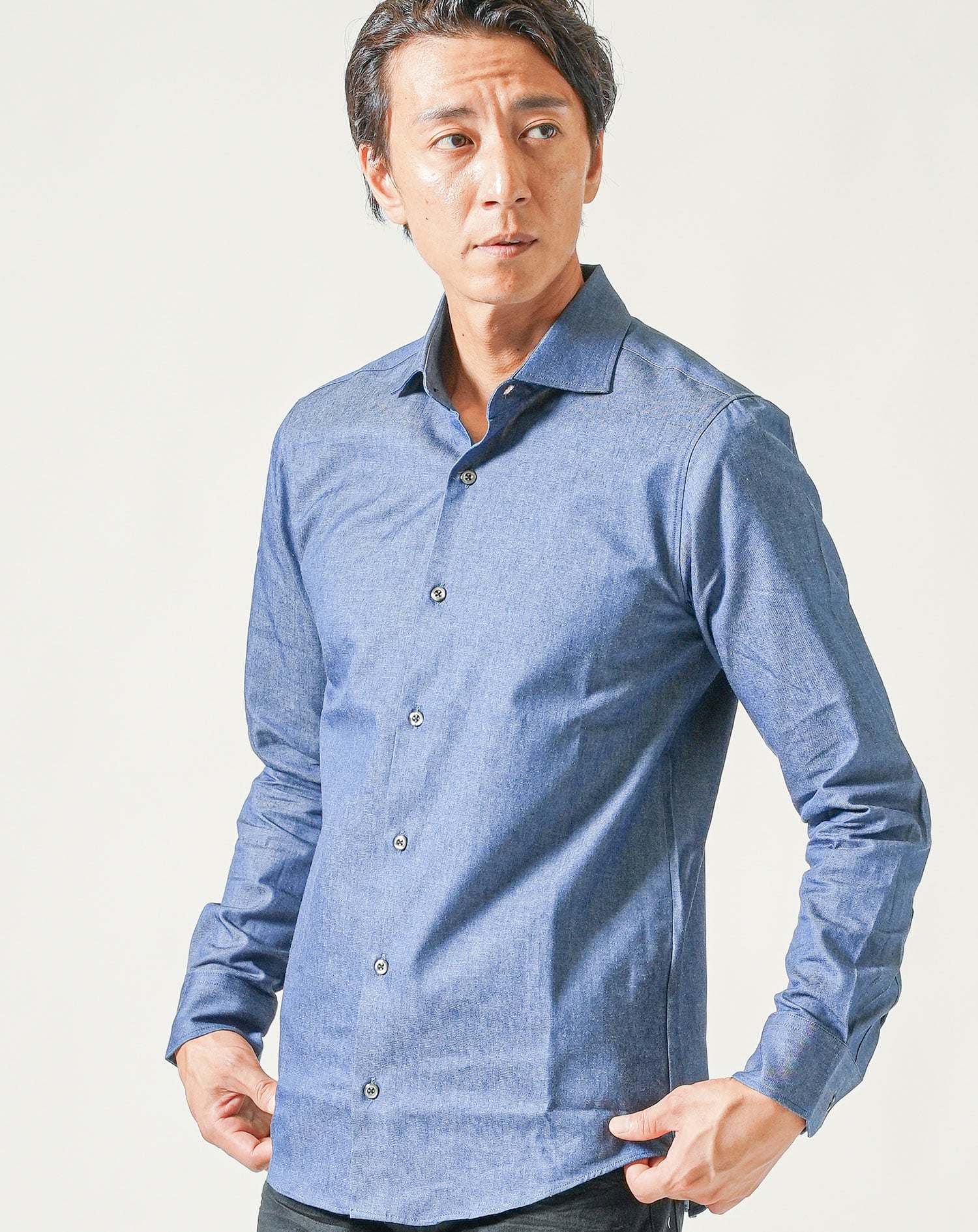 BEAMS F』長袖シャツ／SLIM FIT／15-38／ホリゾンタルカラー - シャツ