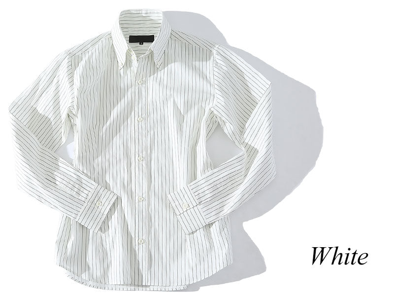 ストライプ白シャツ
