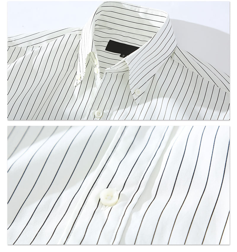 ペンシルストライプボタンダウンカジュアルシャツ 日本製 Biz
