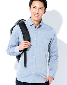 シャンブレーボタンダウンビジネスカジュアルシャツ 日本製