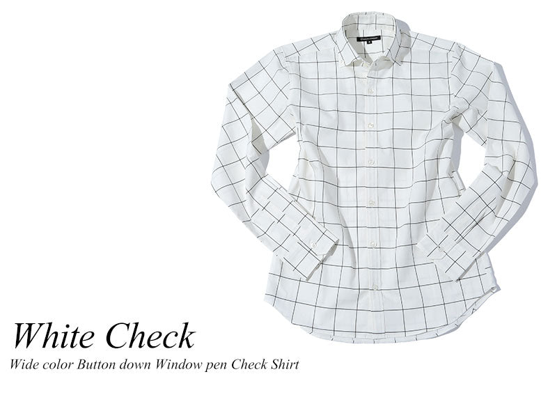 ウィンドウペンチェック白シャツ