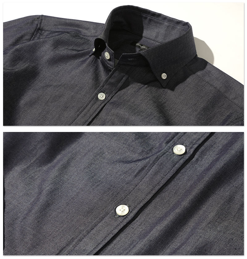 日本製デニム シャツ ワイシャツ ドレスシャツ カッターシャツ メンズ