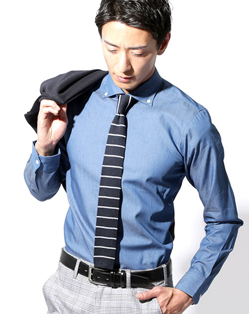 ファインクオリティストレッチデニムシャツ 日本製 Designed by Bizfront in TOKYO