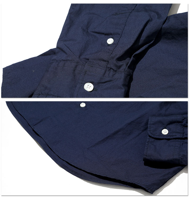 日本製 洗いざらし加工バンドカラーゆったりシルエット長袖シャツ Biz