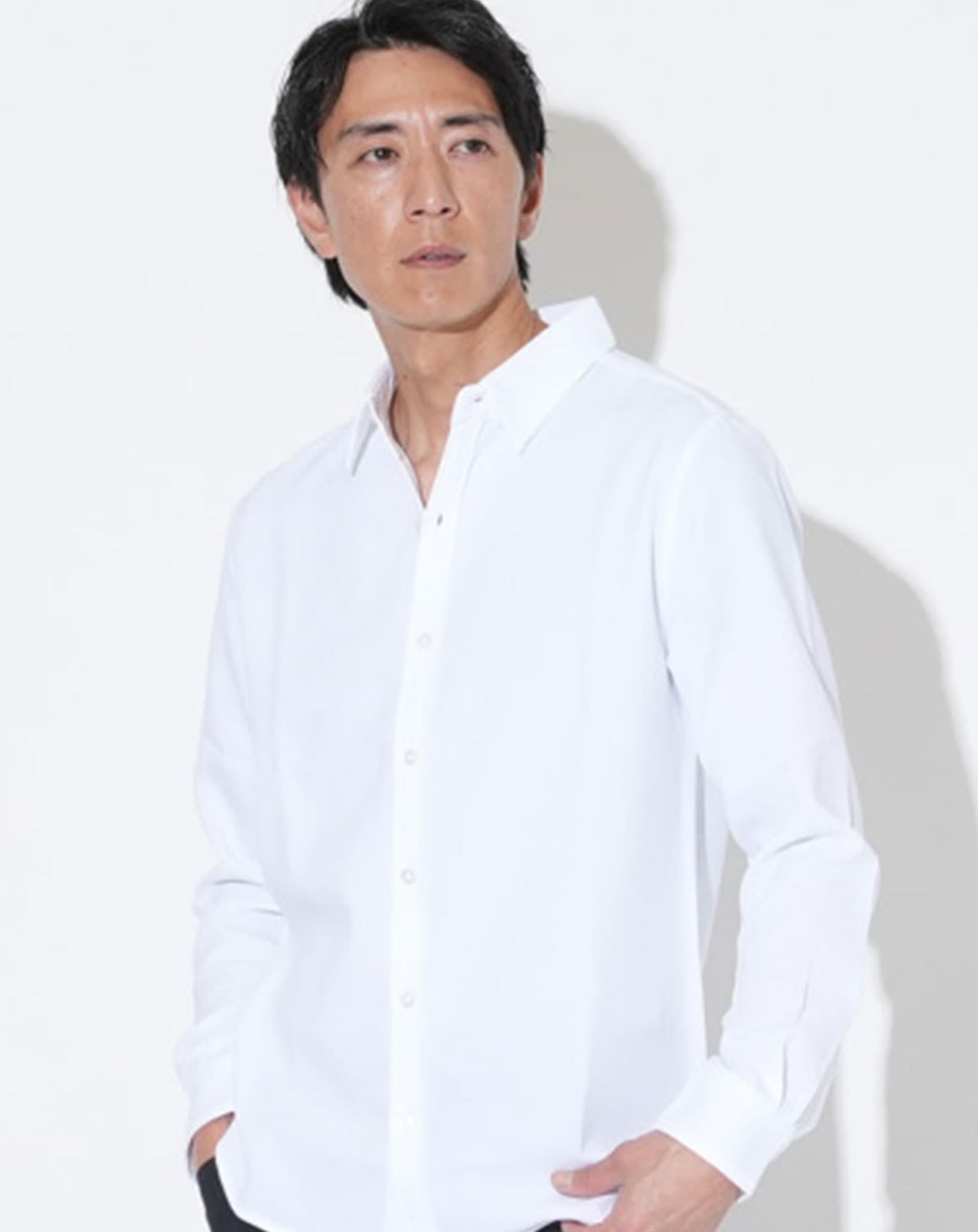 日本製 接触冷感レギュラーカラー長袖シャツ