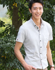 クールマックス素材前開きドライ加工前立てデザインボタンダウンシャツ