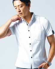 クールマックス素材ドライ加工ボタンダウンシャツ
