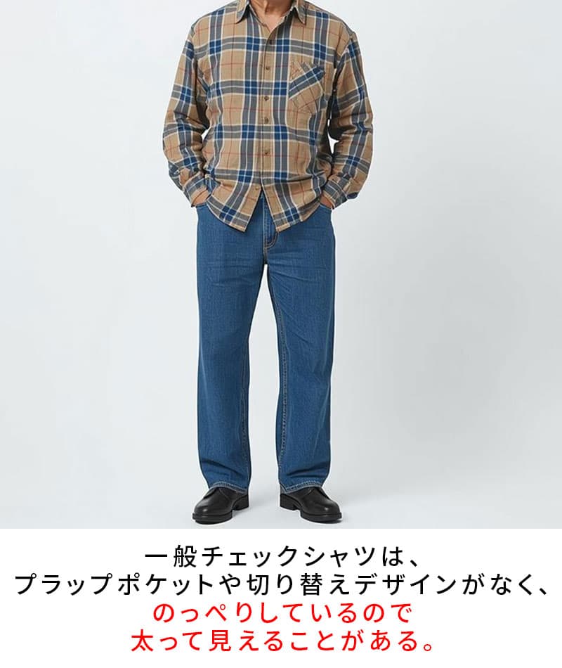 ウエスタンフランネル長袖オンブレチェックシャツ