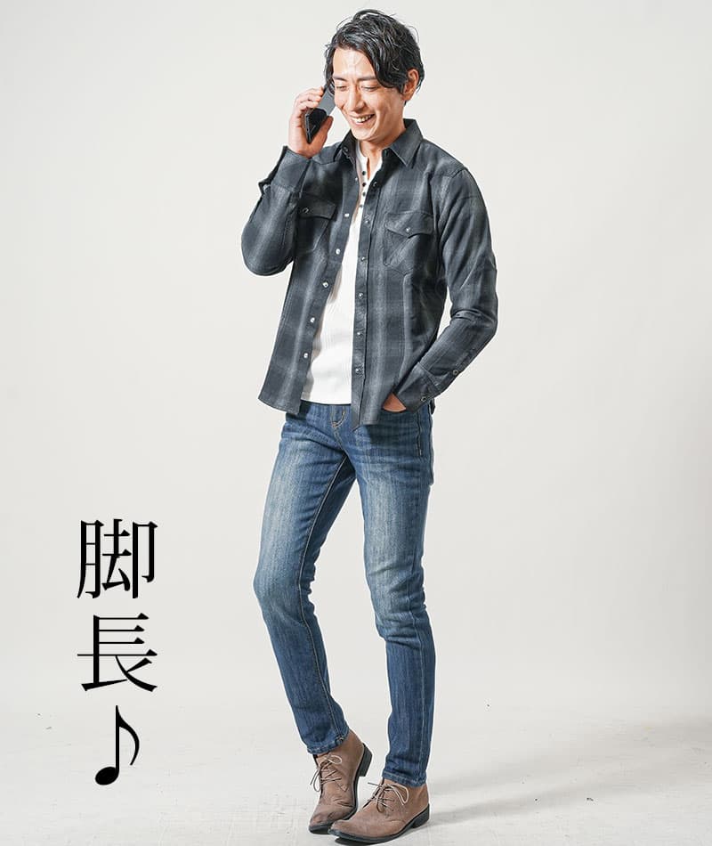 ウエスタン長袖チェックシャツ