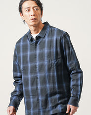 ウエスタン長袖チェックシャツ