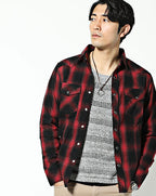 ウエスタンフランネル長袖オンブレチェックシャツ