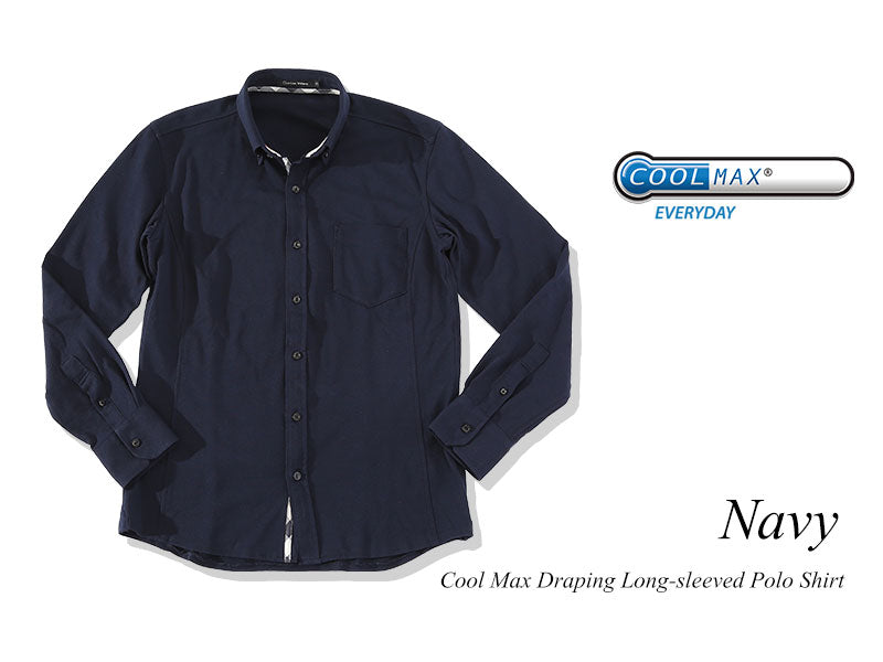 長袖ネイビーポロシャツ