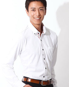 クールマックス立体裁断美シルエット長袖ビジネスカジュアルポロシャツ Biz