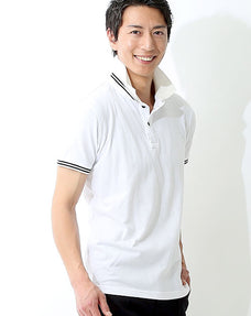 クールマックスダブルカラーラインデザインポロシャツ