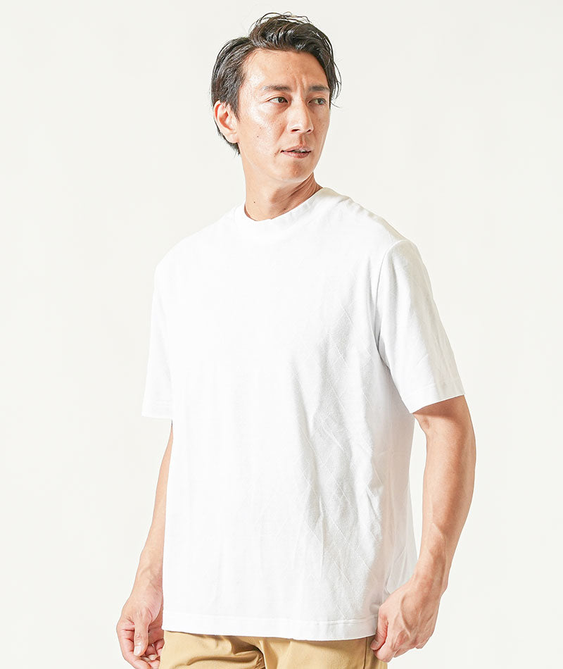 Tシャツ カットソー メンズ モックネック ハイネック 接触冷感 涼しい