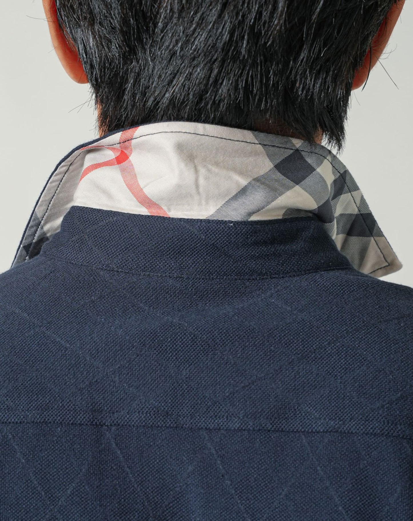 涼しいクールマックス素材ドライ加工チェック柄スキッパー半袖ポロシャツ