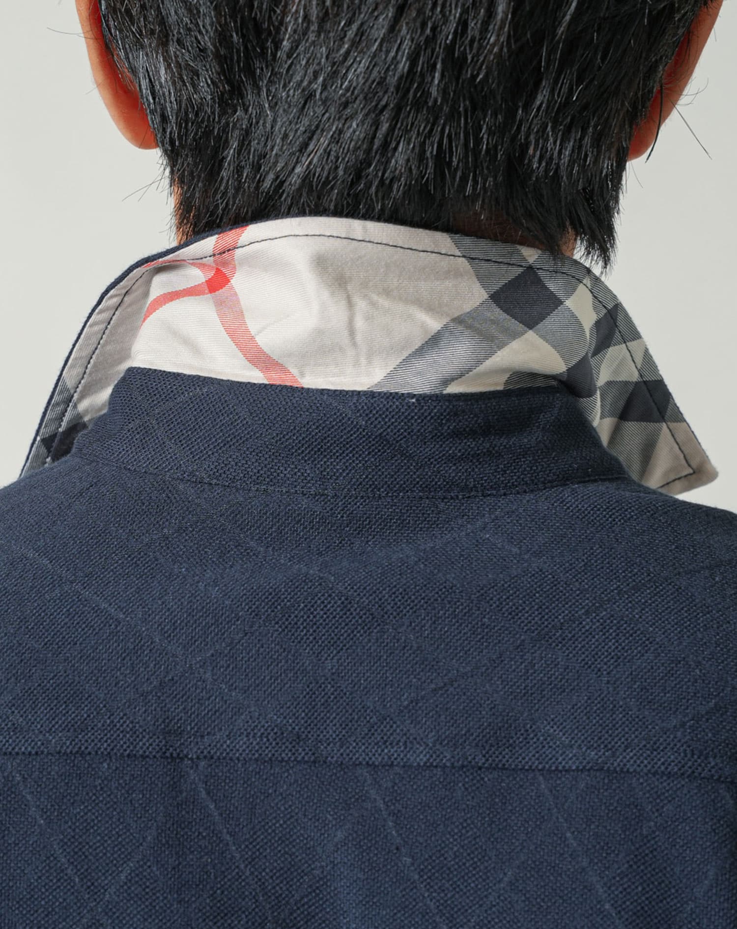 涼しいクールマックス素材ドライ加工チェック柄スキッパー半袖ポロシャツ