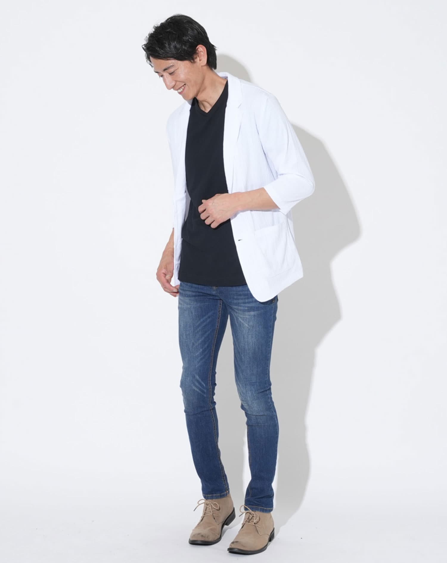 ジャケット専用インナークールマックスVネック半袖Tシャツ