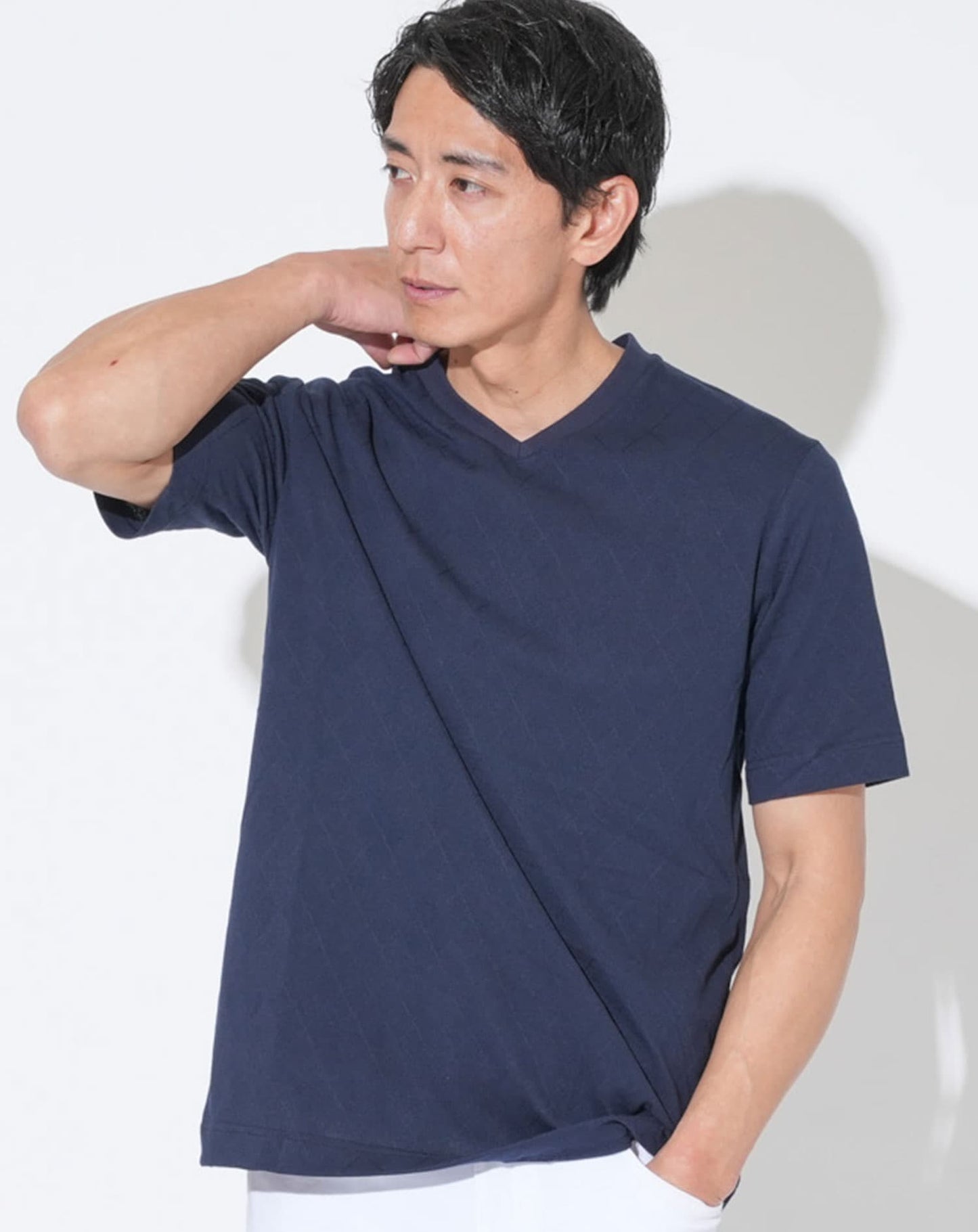 ジャケット専用インナークールマックスVネック半袖Tシャツ