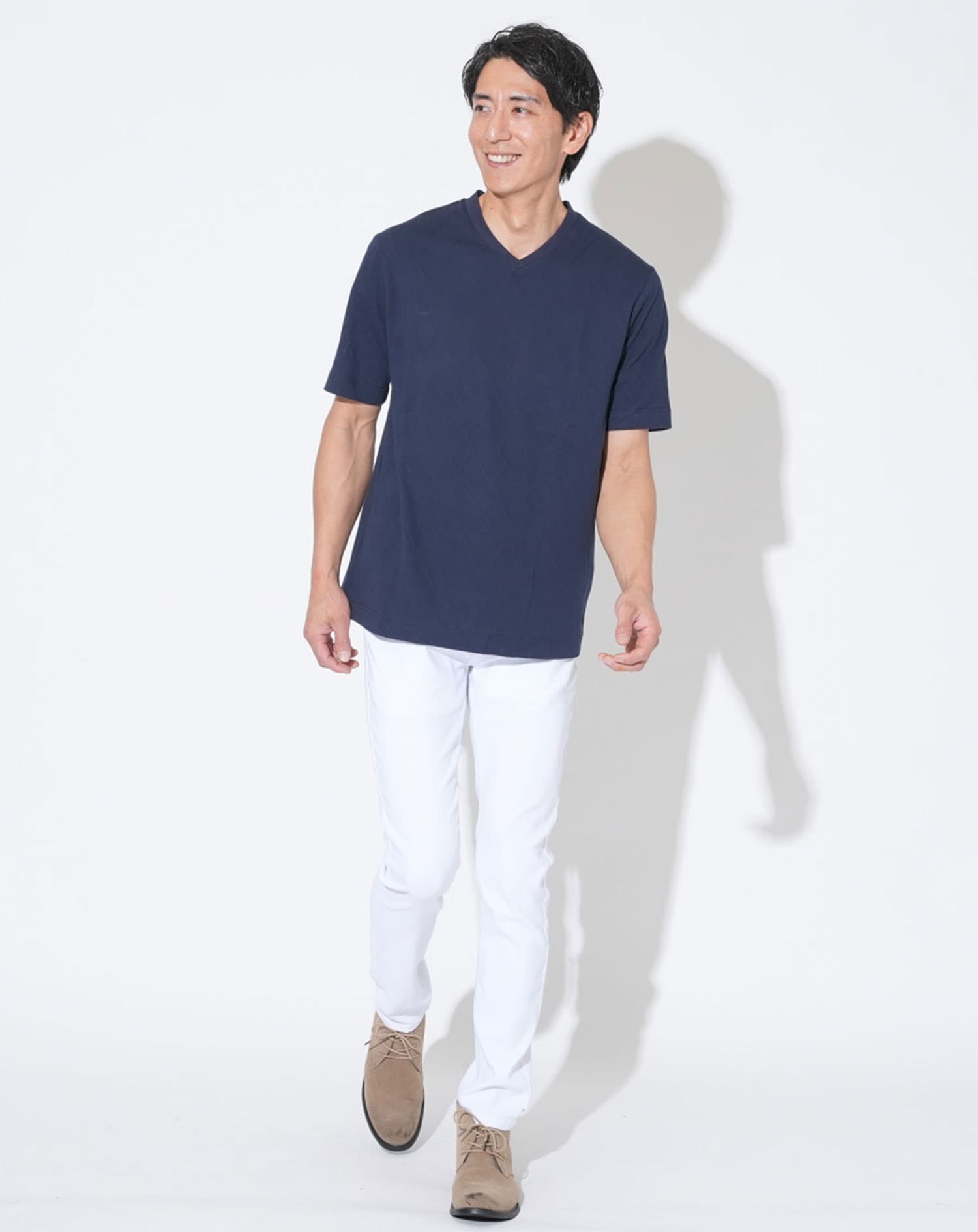 ジャケット専用インナークールマックスVネック半袖Tシャツ