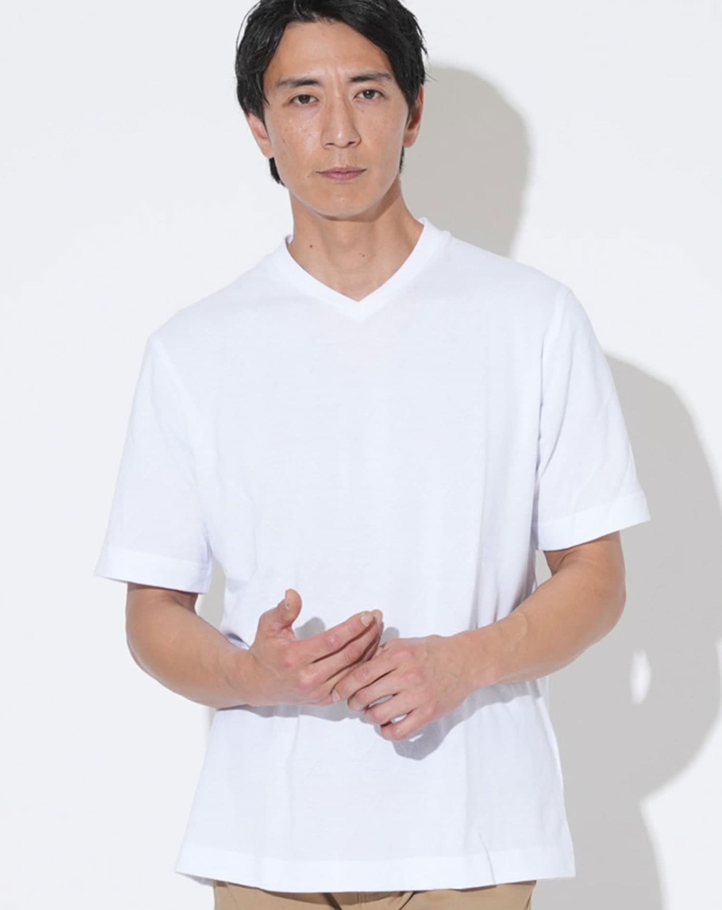 ジャケット専用インナークールマックスVネック半袖Tシャツ