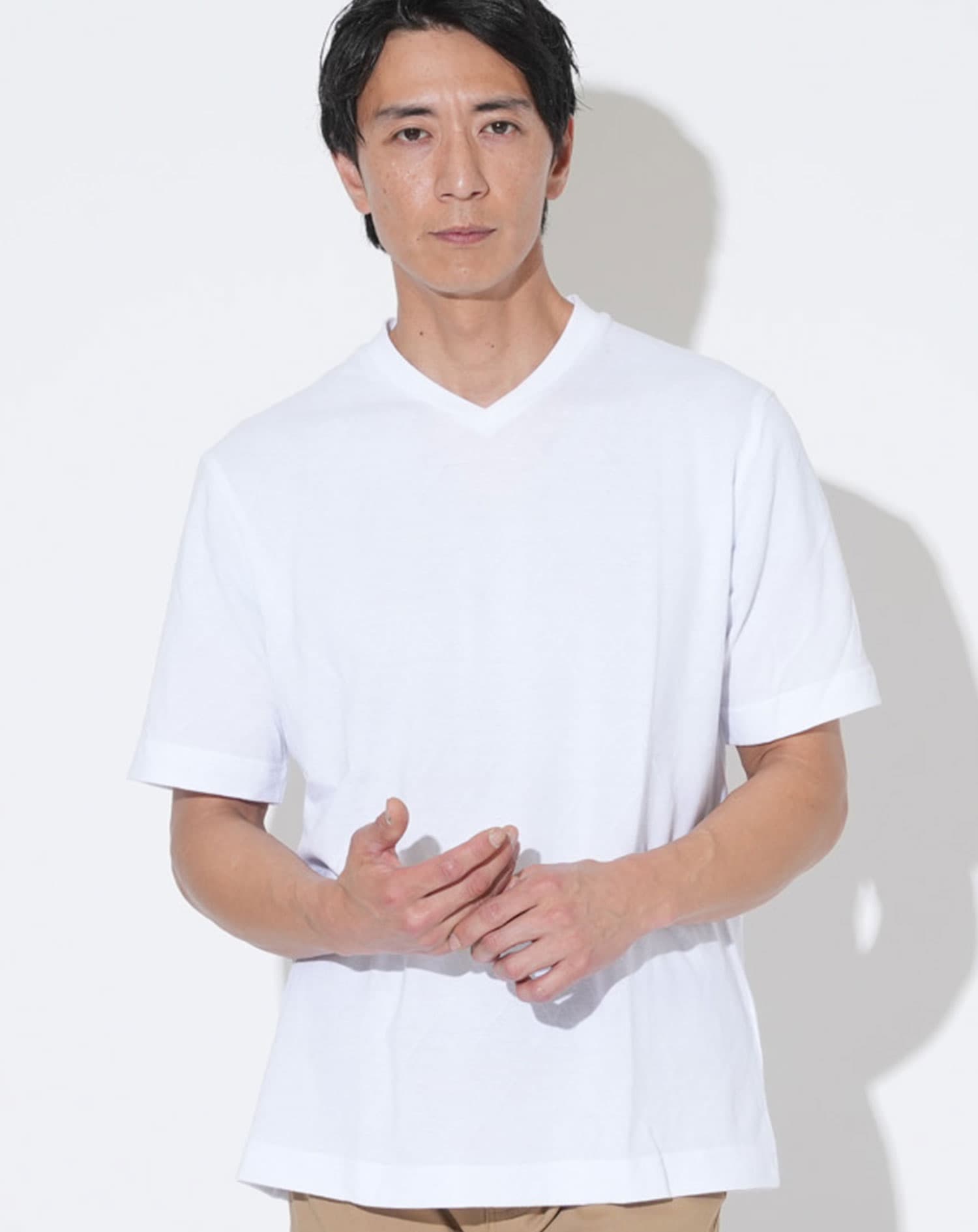ジャケット専用インナークールマックスVネック半袖Tシャツ