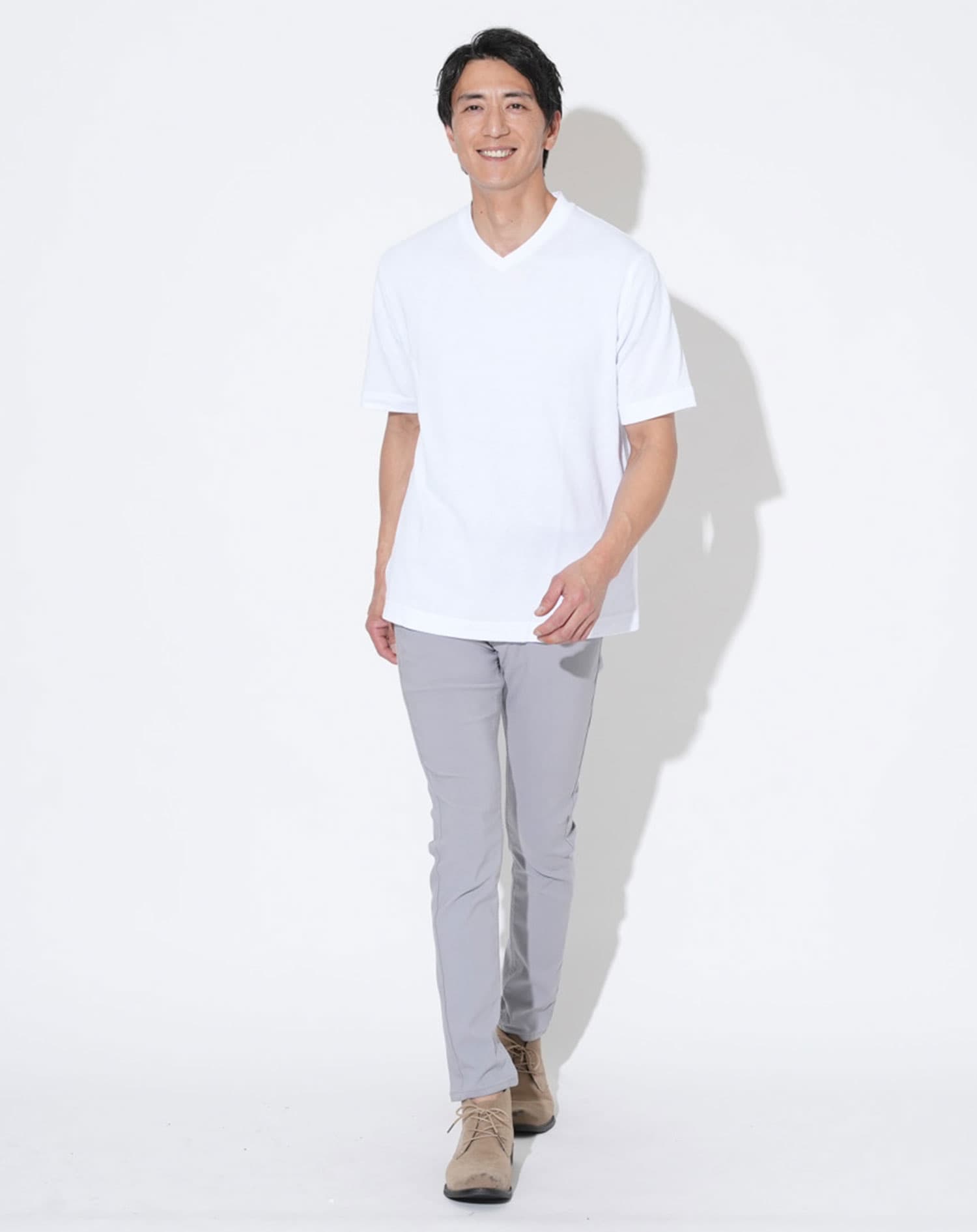 ジャケット専用インナークールマックスVネック半袖Tシャツ