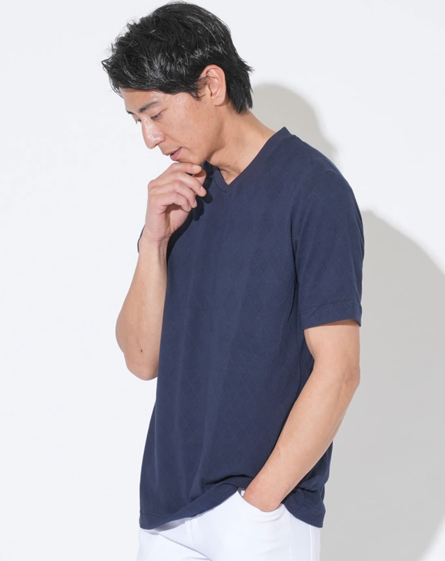 ジャケット専用インナークールマックスVネック半袖Tシャツ