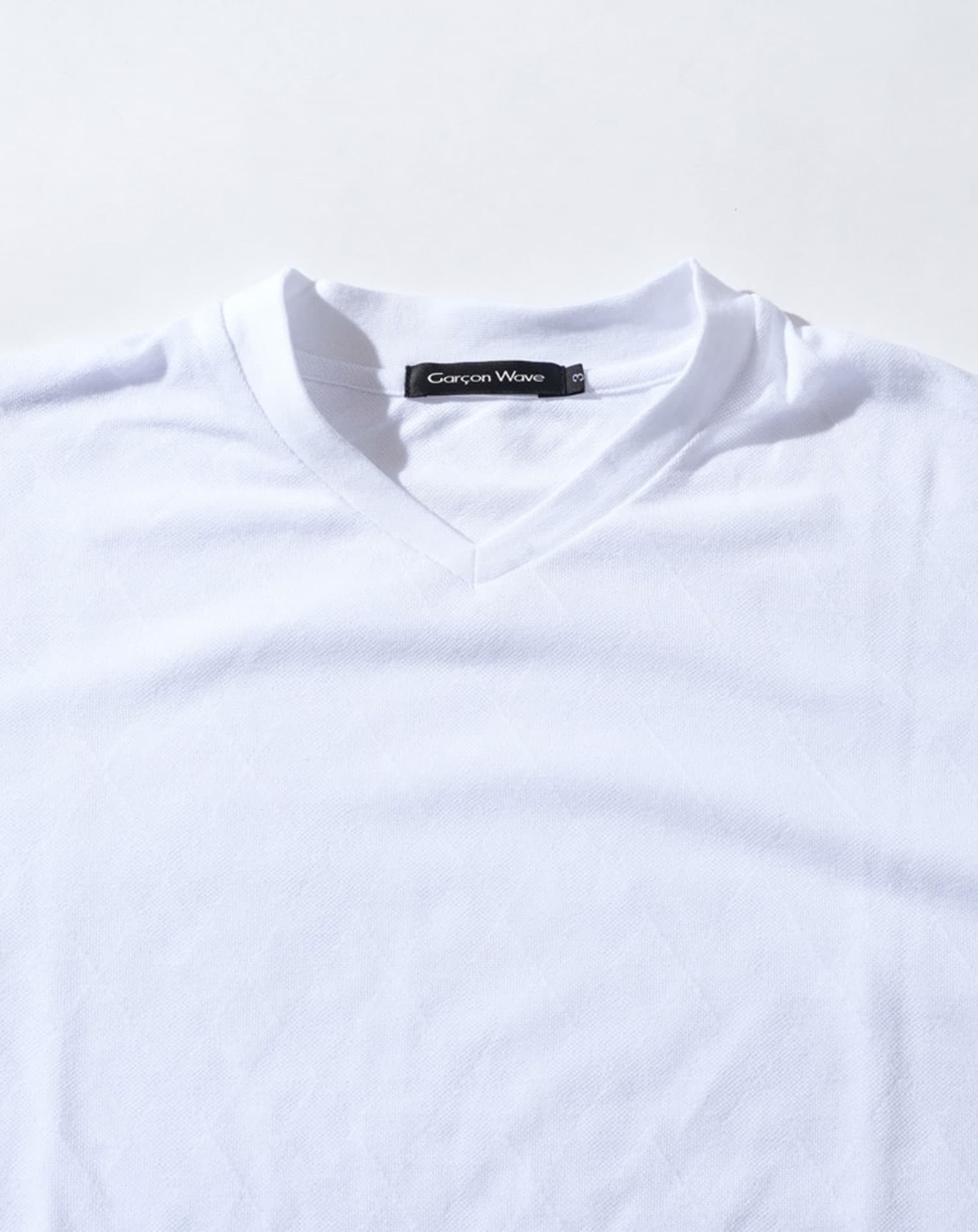 サーモライトうっすらアーガイルVネック長袖Tシャツ