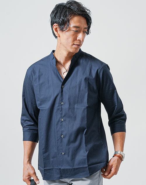 日本製ボタンダウン7分袖・半袖ブロードシャツ