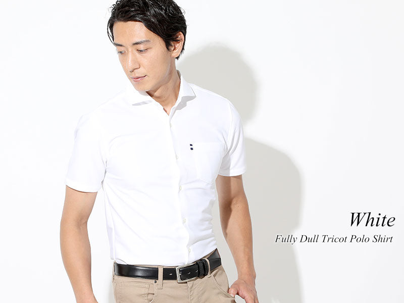 フルダルトリコット鹿の子前開け半袖ポロシャツ 日本製