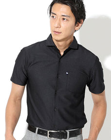 フルダルトリコット鹿の子前開け半袖スリムポロシャツ 日本製