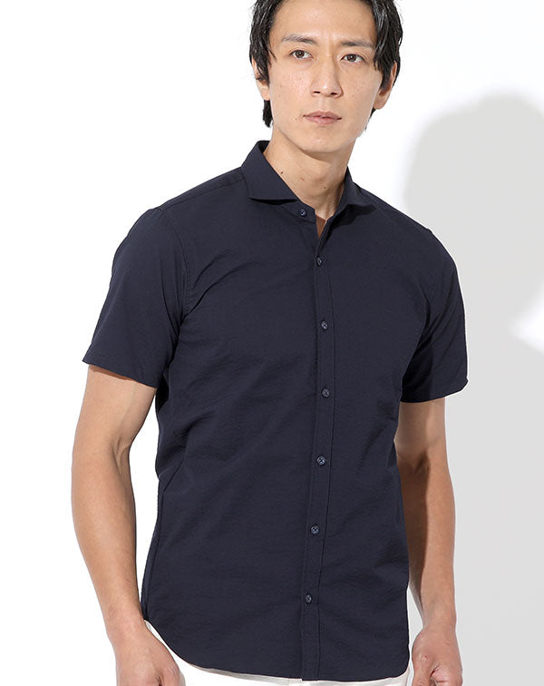 日本製 シャツ ワイシャツ ドレスシャツ カッターシャツ メンズ シア