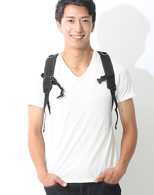 Ｖネック半袖美シルエット無地カットソー 日本製