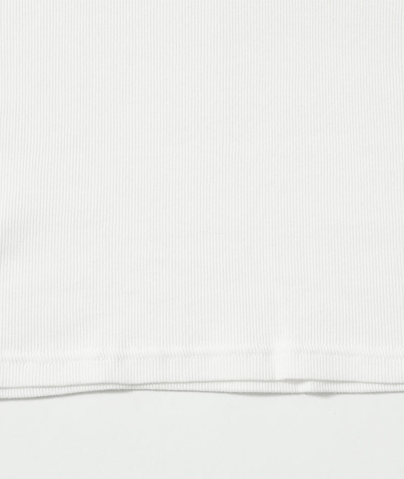 日本製 テレコ素材スリムフィットストレッチVネック7分袖カットソー