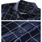 【LLサイズのみ】七分袖ホリゾンタルカラーウインドウペンチェックシャツ 日本製 Biz