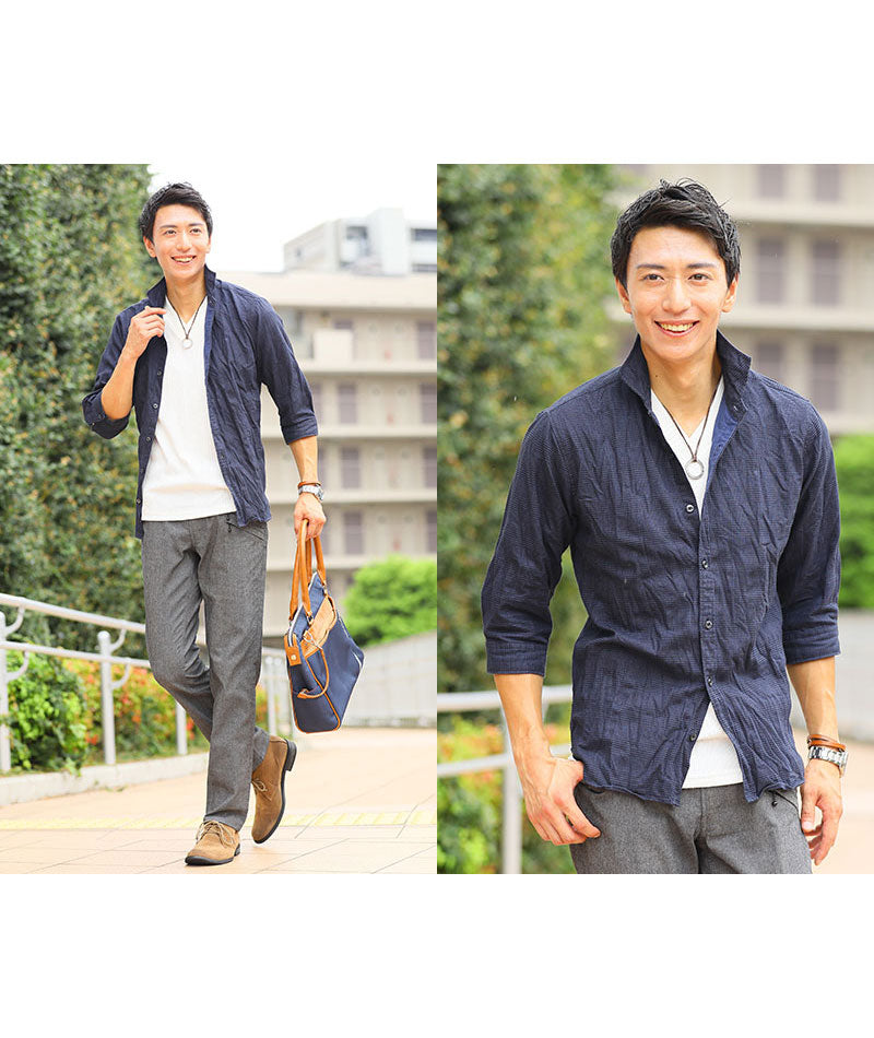 リネン シャツ メンズ 麻 麻シャツ リネンシャツ カジュアルシャツ 綿麻シャツ 長袖シャツ ビジネス バンドカラーシャツ スタンドカラー ...