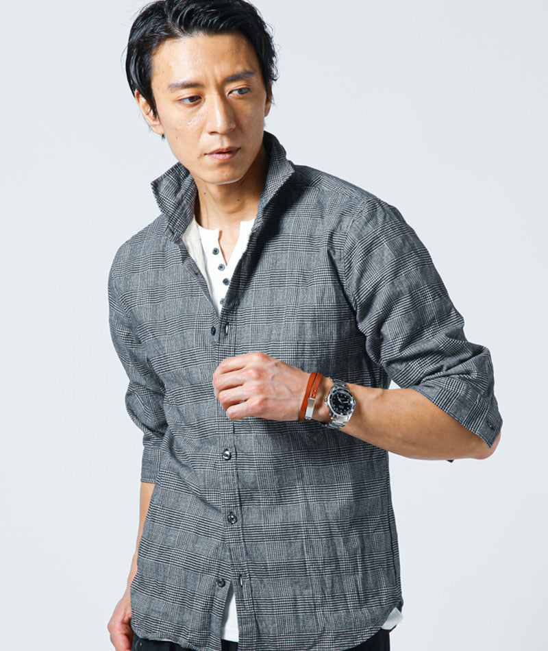 日本製 綿麻 シャツ メンズ おしゃれ カジュアル コーデ ブランド 40代
