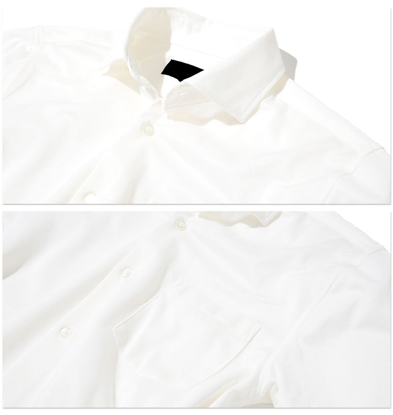 日本製 シャツ ワイシャツ ドレスシャツ カッターシャツ メンズ ストレッチ ドライタッチ おしゃれ ビジネス カジュアル 半袖 夏 スリム 細身 コーデ ブランド 40代 50代 30代 20代 ファインクオリティ クールビズ ブロード 伸縮