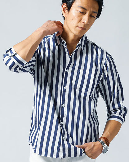 部屋干し臭くならない7分袖日本製職人シャツ