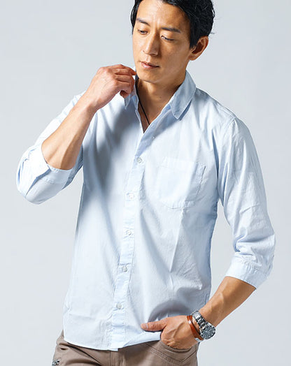 部屋干し臭くならない7分袖日本製職人シャツ