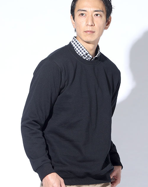 裏起毛シンプルクルーネックスウェットシャツトレーナー
