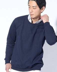 裏起毛シンプルクルーネックスウェットシャツトレーナー