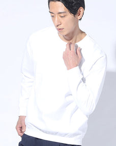 裏起毛シンプルクルーネックスウェットシャツトレーナー