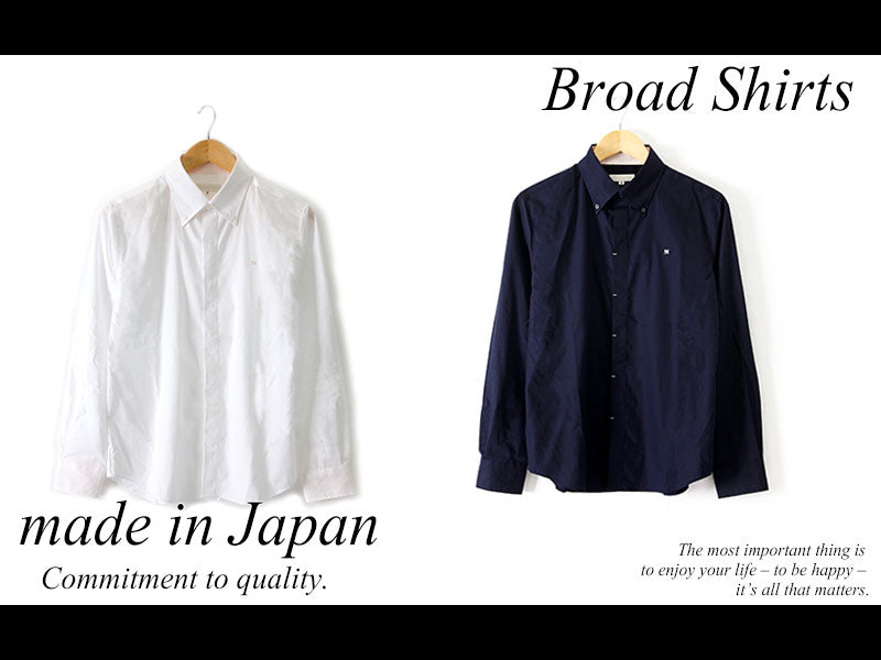 ワンポイント刺繍入りブロードシャツ 日本製 Biz