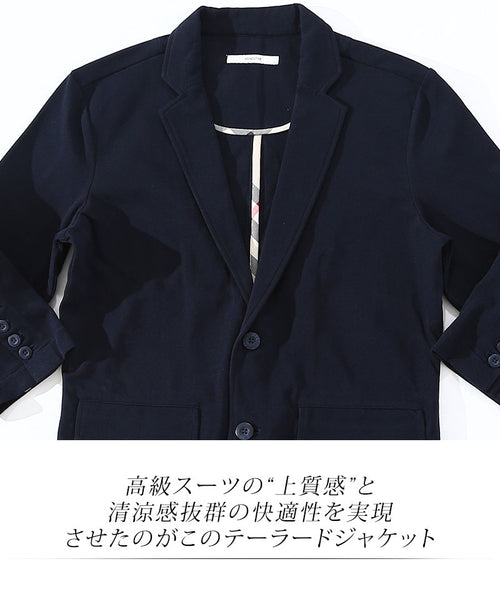クールマックス素材ドライ加工７分袖テーラードジャケット