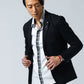 スリムフィット日本製長袖ブロードデザインシャツ
