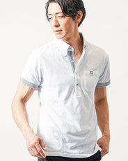 クールマックス素材ドライ加工アーガイル半袖ポロシャツ